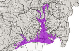 Kart som viser foreslått forbudsområde for fiske av torsk. Fiskeridirektoratet.