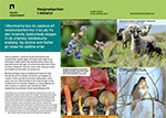 Skilt med bilder og tekst om naturmangfoldet i Moutmarka